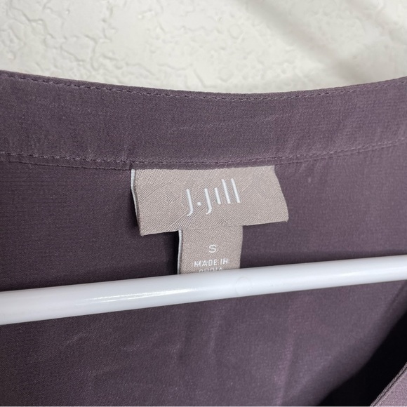 J Jill Womens Silk Top Baby Doll Tunic Pockets Oversized Button Front Sz Small - Picture 4 of 6